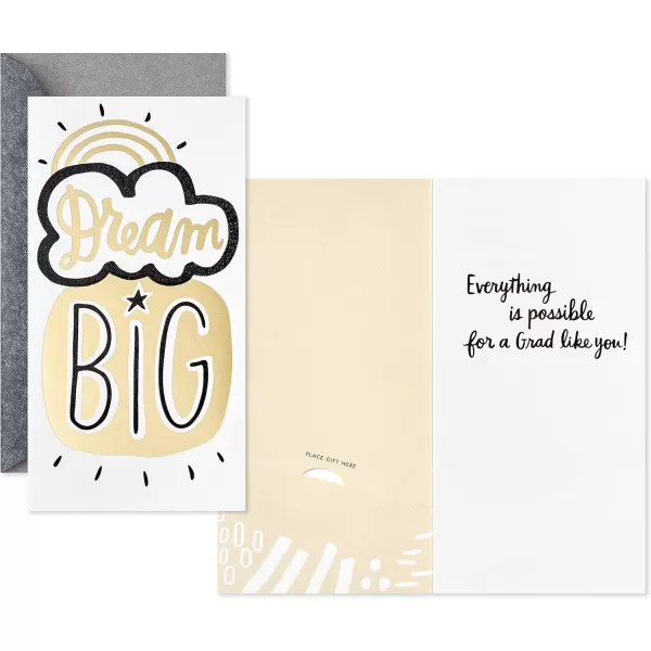 Hallmark Graduation Money Holder or Gift Card Holder Cards Assortment Dream Big 4 Cards with EnvelopesDream Big  4 Cards with Envelopes