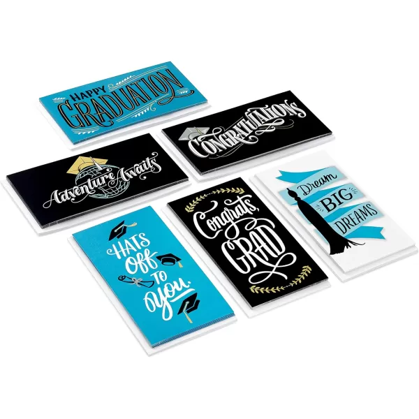 Hallmark Graduation Money Holders or Gift Card Holders Assortment with Envelopes Hats Off 36 Cards and EnvelopesBlack