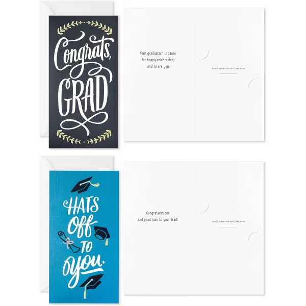 Hallmark Graduation Money Holders or Gift Card Holders Assortment with Envelopes Hats Off 36 Cards and EnvelopesBlack