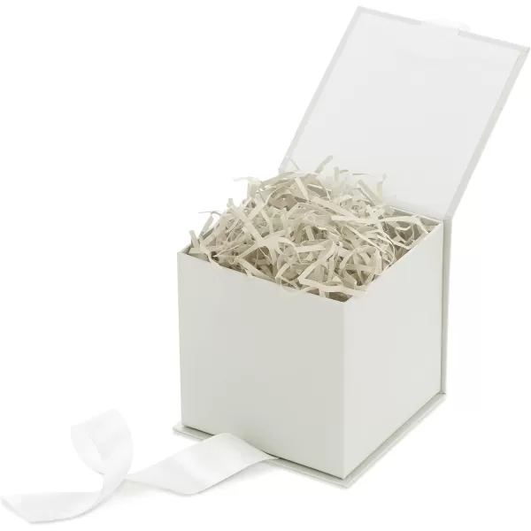 Hallmark Medium Gift Boxes with Bow and Shredded Paper Fill Pack of 2 Antique White 8 inch Box for Weddings Bridal Showers Graduations Birthdays Bridesmaids Gifts All OccasionOff White