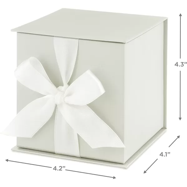 Hallmark Medium Gift Boxes with Bow and Shredded Paper Fill Pack of 2 Antique White 8 inch Box for Weddings Bridal Showers Graduations Birthdays Bridesmaids Gifts All OccasionSnowy White