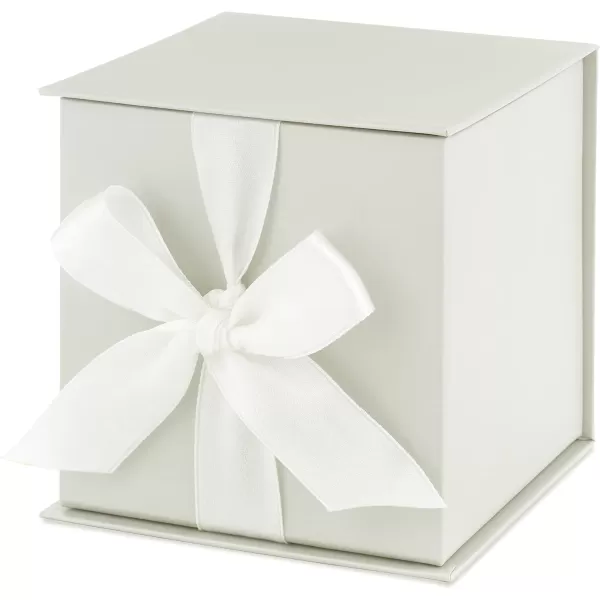 Hallmark Medium Gift Boxes with Bow and Shredded Paper Fill Pack of 2 Antique White 8 inch Box for Weddings Bridal Showers Graduations Birthdays Bridesmaids Gifts All OccasionOff White