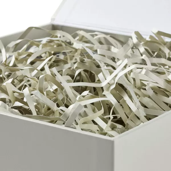 Hallmark Medium Gift Boxes with Bow and Shredded Paper Fill Pack of 2 Antique White 8 inch Box for Weddings Bridal Showers Graduations Birthdays Bridesmaids Gifts All OccasionWhite