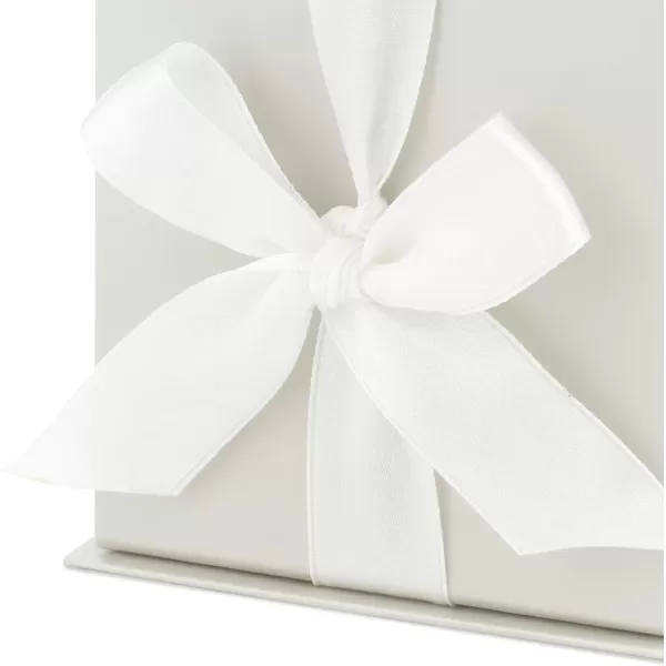 Hallmark Medium Gift Boxes with Bow and Shredded Paper Fill Pack of 2 Antique White 8 inch Box for Weddings Bridal Showers Graduations Birthdays Bridesmaids Gifts All OccasionOff White