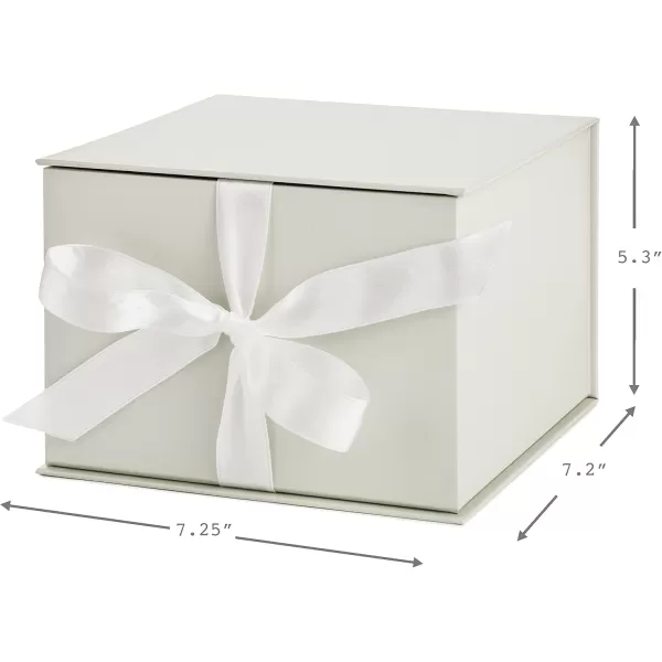 Hallmark Medium Gift Boxes with Bow and Shredded Paper Fill Pack of 2 Antique White 8 inch Box for Weddings Bridal Showers Graduations Birthdays Bridesmaids Gifts All OccasionWhite