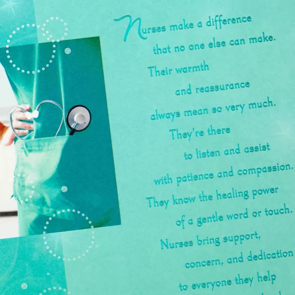 Hallmark Nurse Graduation Card Nurses Make a Difference for RN LPN Travel Nurse Healthcare WorkerTurquoise