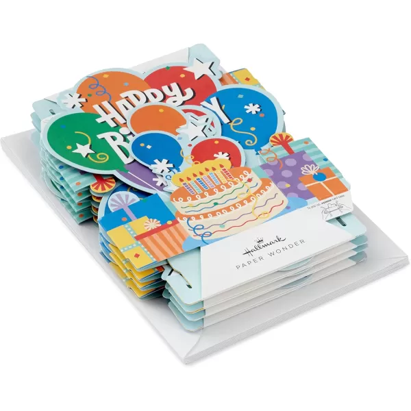 Hallmark Paper Wonder Pack of Pop Up Birthday Cards Balloons and Cake 8 3D Cards and Envelopes