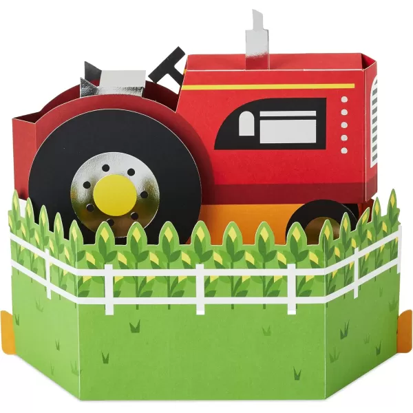 Hallmark Paper Wonder Pop Up Card Red Tractor for Kids Birthdays FarmersRed