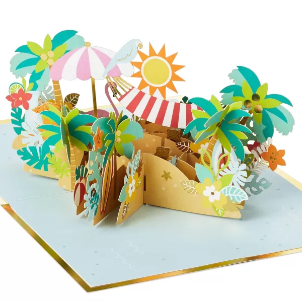 Hallmark Paper Wonder Pop Up Jumbo Birthday Card Accordion Fold Card or Birthday Party CenterpiecePop Up  Beach  Relax