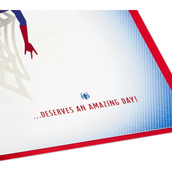 Hallmark Signature Marvel Birthday Card with Stickers SpiderManBlue