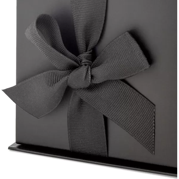 Hallmark Small Gift Box with Bow and Shredded Paper Fill Black 4 inch Gift Box for Weddings Graduations Birthdays Fathers Day Groomsmen Gifts All OccasionBlack