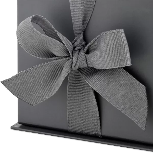 Hallmark Small Gift Box with Bow and Shredded Paper Fill Black 4 inch Gift Box for Weddings Graduations Birthdays Fathers Day Groomsmen Gifts All OccasionSlate Gray