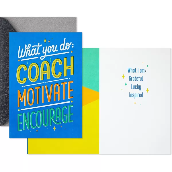 Hallmark Thank You Cards 2 Cards with Envelopes for Coach Teacher Mentor Appreciation GraduationFor Teacher and Coach  2 Cards with Envelopes