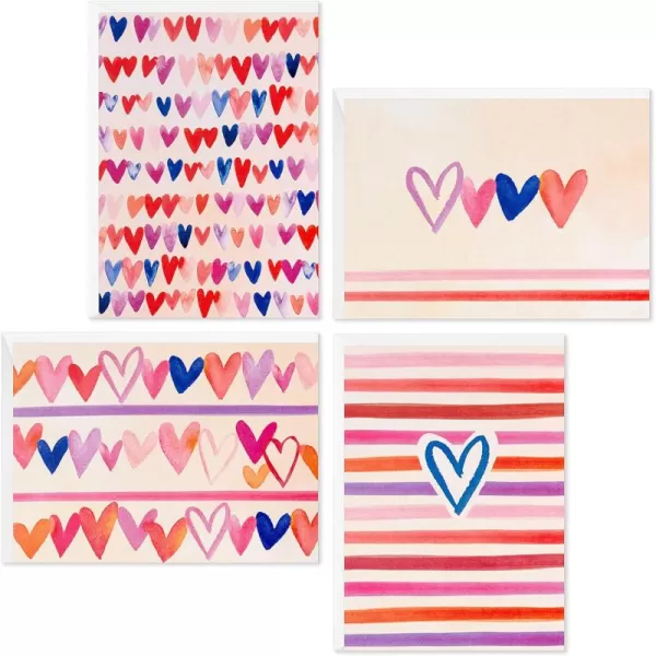 Hallmark Blank Cards Assortment for Valentines Day 48 Cards and Envelopes Pack Watercolor Hearts