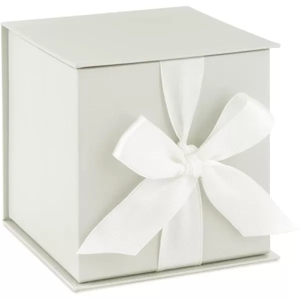 Hallmark Medium Gift Boxes with Bow and Shredded Paper Fill Pack of 2 Antique White 8 inch Box for Weddings Bridal Showers Graduations Birthdays Bridesmaids Gifts All OccasionOff White