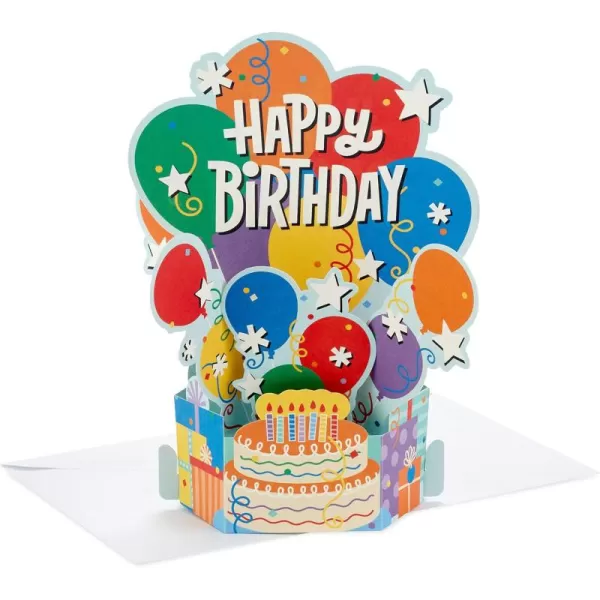 Hallmark Paper Wonder Pack of Pop Up Birthday Cards Balloons and Cake 8 3D Cards and Envelopes