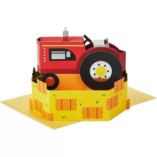 Hallmark Paper Wonder Pop Up Card Red Tractor for Kids Birthdays FarmersRed