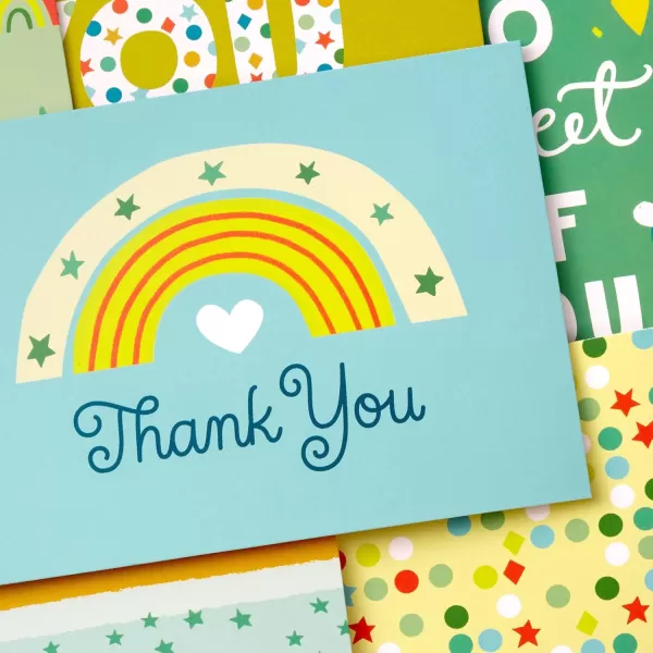 Hallmark Baby Shower Thank You Note Assortment 48 Blank Cards with Envelopes Rainbows Stars Blue Yellow Green