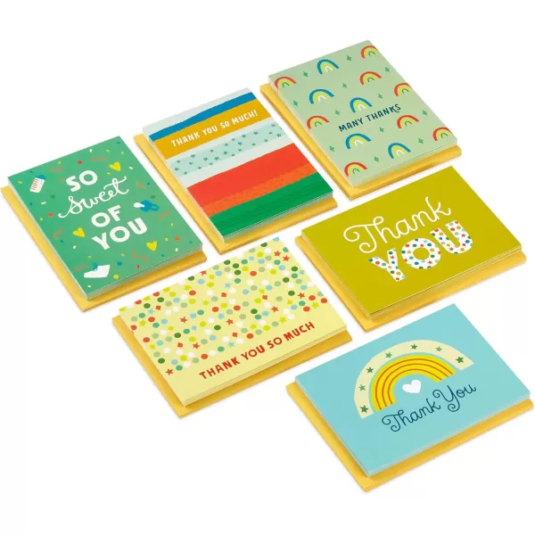 Hallmark Baby Shower Thank You Note Assortment 48 Blank Cards with Envelopes Rainbows Stars Blue Yellow Green