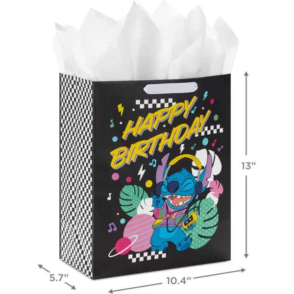 Hallmark Disney 13quot Large Birthday Gift Bag with Tissue Paper Lilo and Stitch for Kids Grandchildren Friends