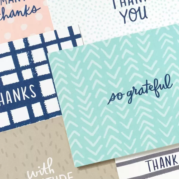 Hallmark Minimalist Thank You Note Card Assortment 48 Blank Cards with Envelopes Mint Chevron Blush Polka Dot Stripes