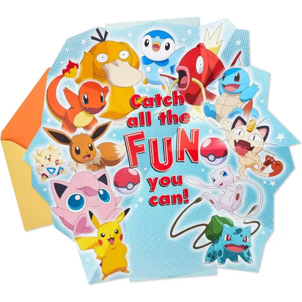 Hallmark Pokmon Pop Up Birthday Card for Kids Pikachu Squirtle Charmander BulbasaurPikachu  Squirtle  Charmander  Bulbasaur