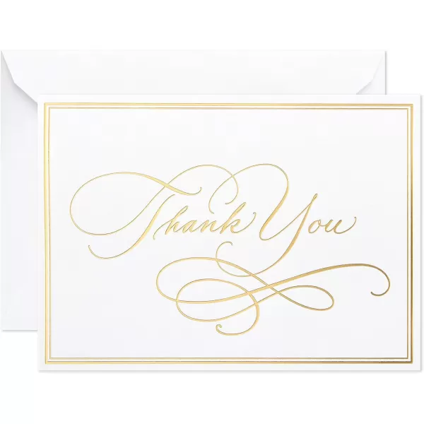 Hallmark Thank You Cards Assortment Gold Foil Scroll 50 Thank You Notes with Envelopes for Wedding Bridal Shower Baby Shower Business Graduation