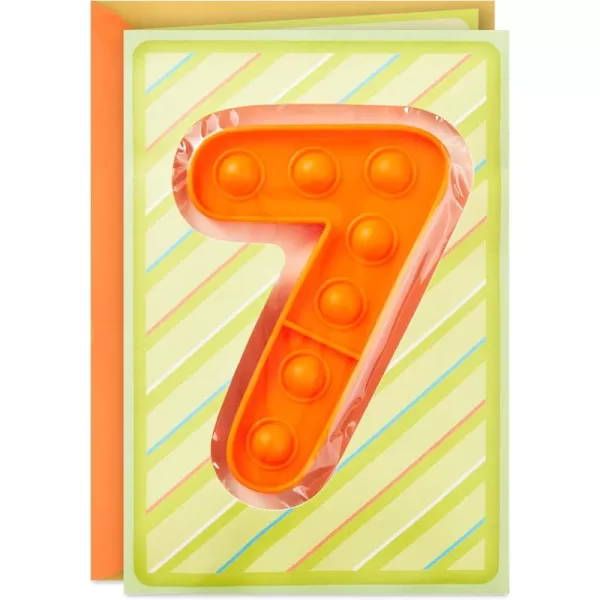 Hallmark 7th Birthday Card for Kids with Detachable Pop It Toy