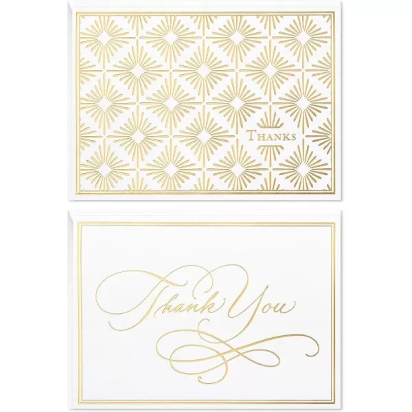 Hallmark Thank You Cards Assortment Gold Foil Scroll 50 Thank You Notes with Envelopes for Wedding Bridal Shower Baby Shower Business Graduation