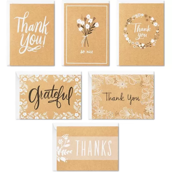 Hallmark Thank You Cards Assortment Rustic Kraft 48 Thank You Notes with EnvelopesThank You Card