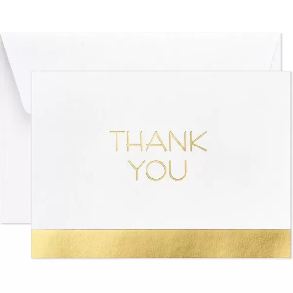 Hallmark Thank You Cards Gold and White Bulk 40 Thank You Notes with Envelopes for Graduation Business Weddings All Occasion