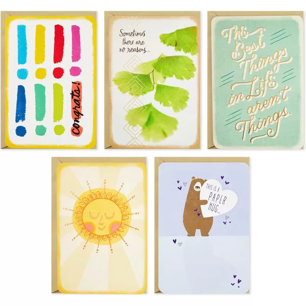 Hallmark Just Because Cards Assortment with Card Organizer Box Pack of 10Congratulations Sympathy Thinking of You Friendship