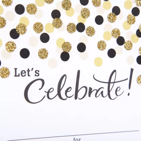 Hallmark Party Invitations Lets Celebrate with Gold and Black Dots Pack of 20