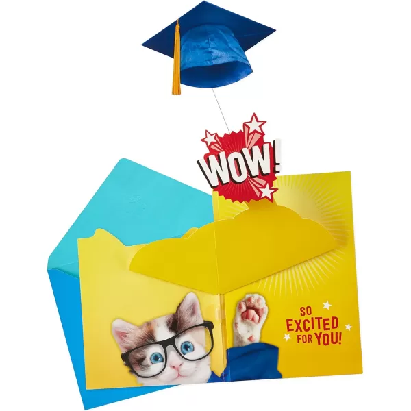 Hallmark Pop Up Graduation Card with Music Plays Im So Excited for Preschool Kindergarten 8th Grade High School and College Graduates