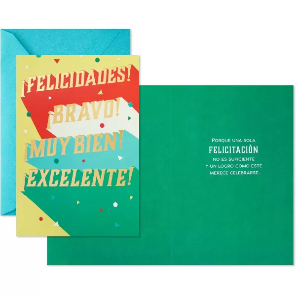 Hallmark Vida Pack of 4 Spanish Congratulations or Graduation Cards Felicidades