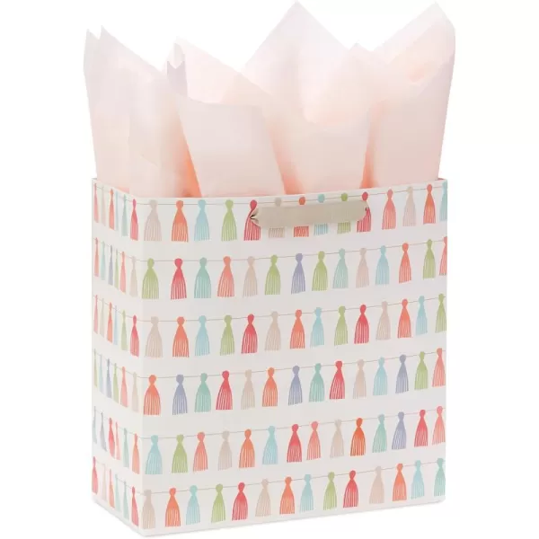 Hallmark Signature Studio 10quot Large Gift Bag with Tissue Paper Rainbow Tassels for Birthdays Promotions Graduations Bridal ShowersRainbow