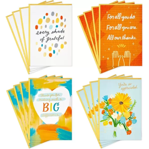 Hallmark Thank You Cards Assortment Every Shade of Grateful 16 Thank You Notes with Envelopes for Teacher Appreciation Caregivers Graduation