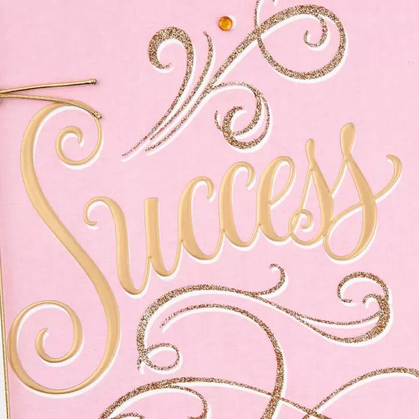 Hallmark Graduation Card Cap and GownPink  Gold Success