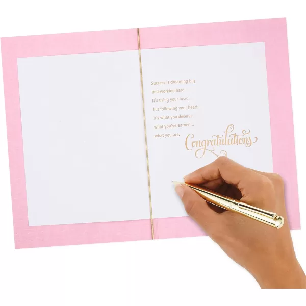 Hallmark Graduation Card Cap and GownPink  Gold Success