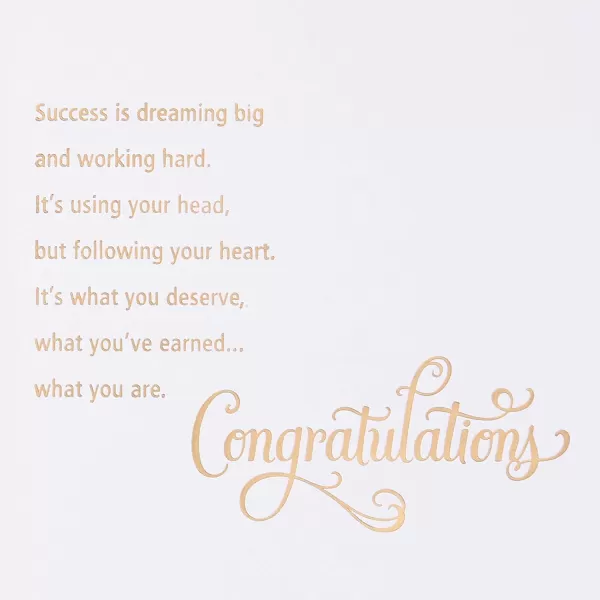 Hallmark Graduation Card Cap and GownPink  Gold Success