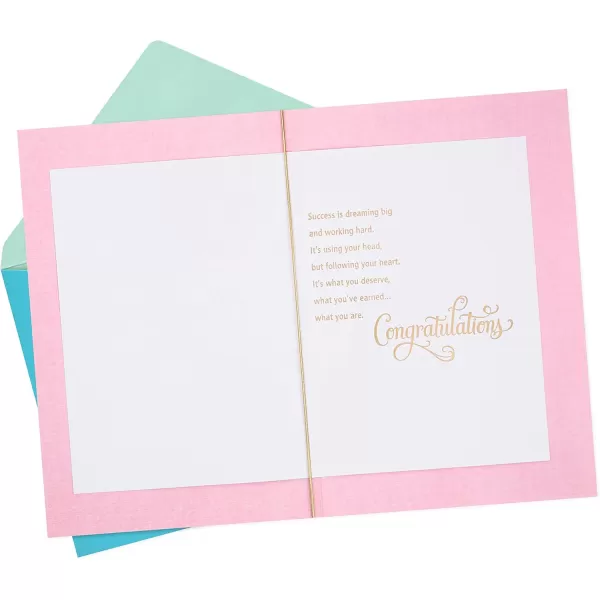 Hallmark Graduation Card Cap and GownPink  Gold Success