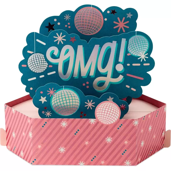 Hallmark Paper Wonder Congratulations Pop Up Card Yay Balloons for Birthdays Graduations Promotions CelebrationsDisco Balls