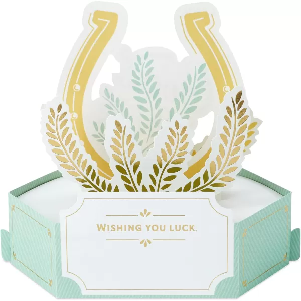 Hallmark Paper Wonder Pop Up Card Good Luck Horseshoe for St Patricks Day Graduation Retirement and More