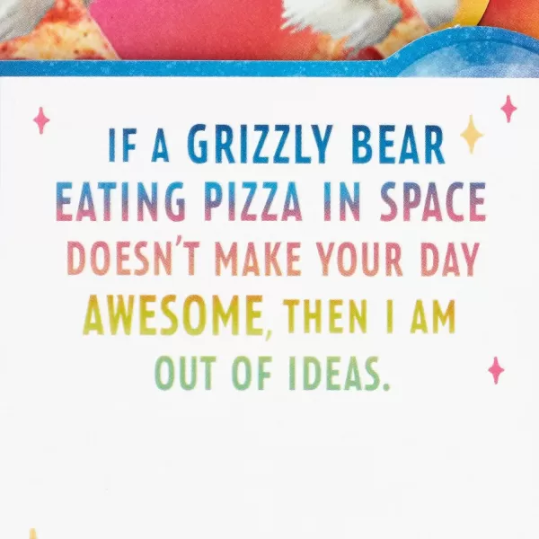 Hallmark Paper Wonder Shoebox Pop Up Card Holy Crap You are Awesome for Birthday Congratulations Graduation All OccasionPizza Bear