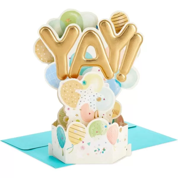 Hallmark Paper Wonder Congratulations Pop Up Card Yay Balloons for Birthdays Graduations Promotions CelebrationsYay  Balloons