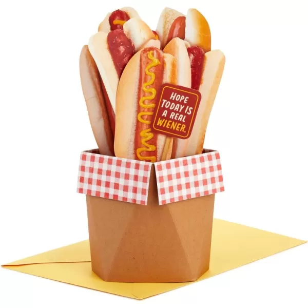 Hallmark Paper Wonder Shoebox Pop Up Card Holy Crap You are Awesome for Birthday Congratulations Graduation All OccasionHot Dog Bouquet