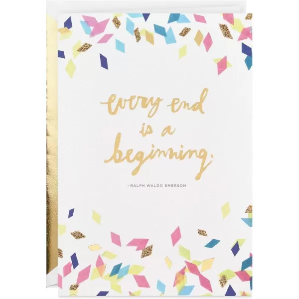 Hallmark Signature Graduation Card Every End Is a Beginning Ralph Waldo Emerson QuoteGreeting Card