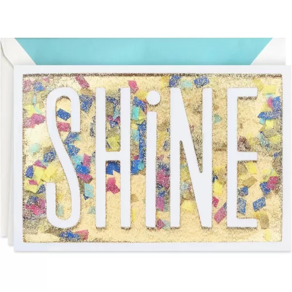 Hallmark Signature Graduation Card Gold Confetti Shine 699GGJ6282Graduation  SHINE Confetti