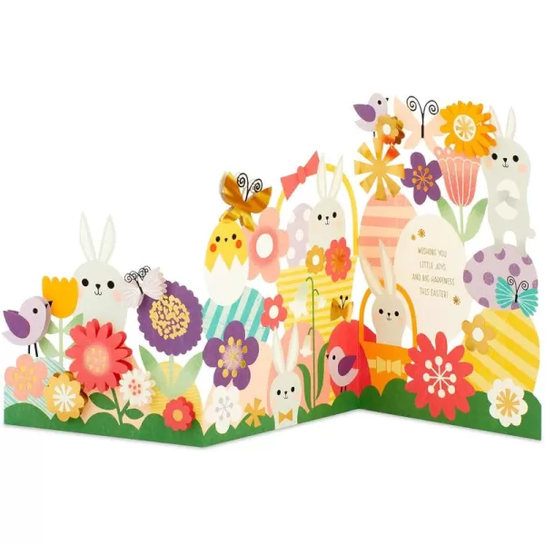 Hallmark Signature Graduation Card Happy GraduationAccordion Fold Pop Up Flowers and Bunnies