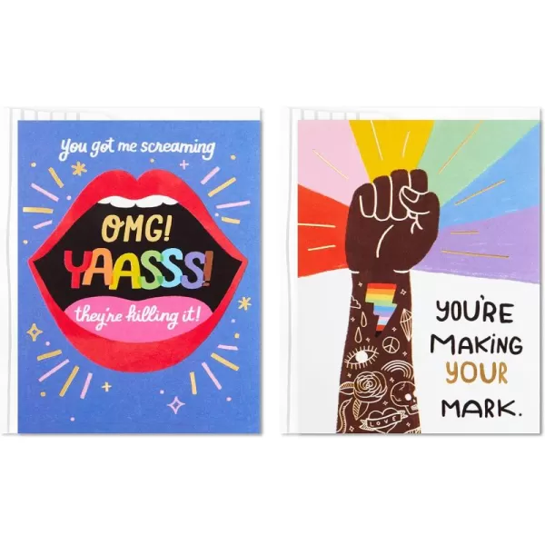 Hallmark Pack of 3 Stickers for Water Bottles Planners Notebooks Wall Girl Gang Yaasss Magic Pride Decals for Teens or AdultsProud of You  Making Your Mark